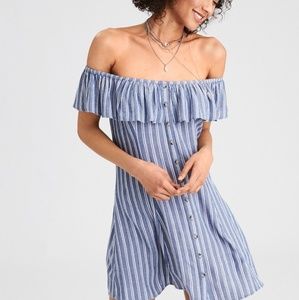 Off the shoulder striped dress